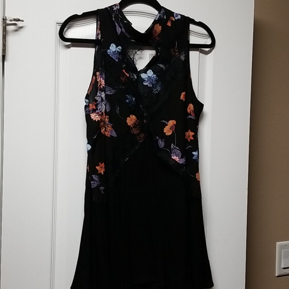 Black Lace Floral Top